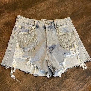 Rhinestone Jean Shorts